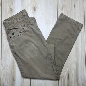 Stio Rivet Canvas Pant Mens Sz 32S Tan Organic Cotton 5 Pocket Outdoor Gorpcore